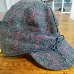 Stormy Kromer New With Tags 7  1/2 Black Plaid Wool Cap with Ear Flaps